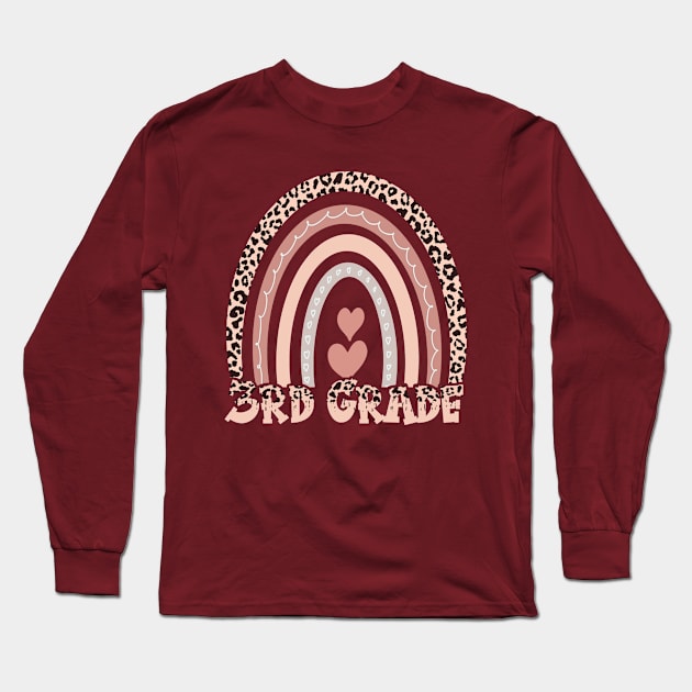 3rd Grade Teacher Leopard Long Sleeve T-Shirt by Gtrx20